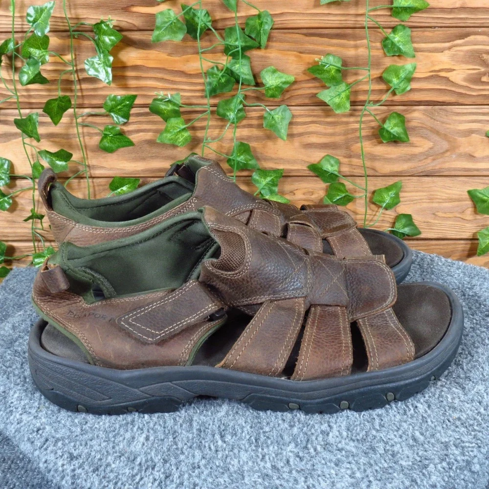 Rockport Rocklake Mens Fisherman Sandals‎ Size 12 Casual Outdoor Brown Leather
